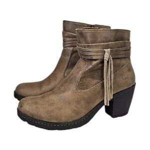 b.o.c Womens Alicudi Ankle Bootie, Zip Up, Fringe, Western, Heeled, Size 11